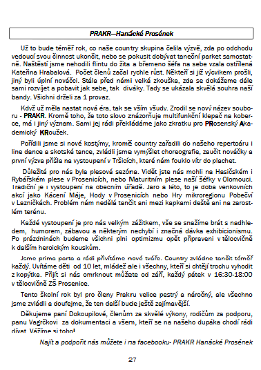 Článek ve zpravodaji / 2015