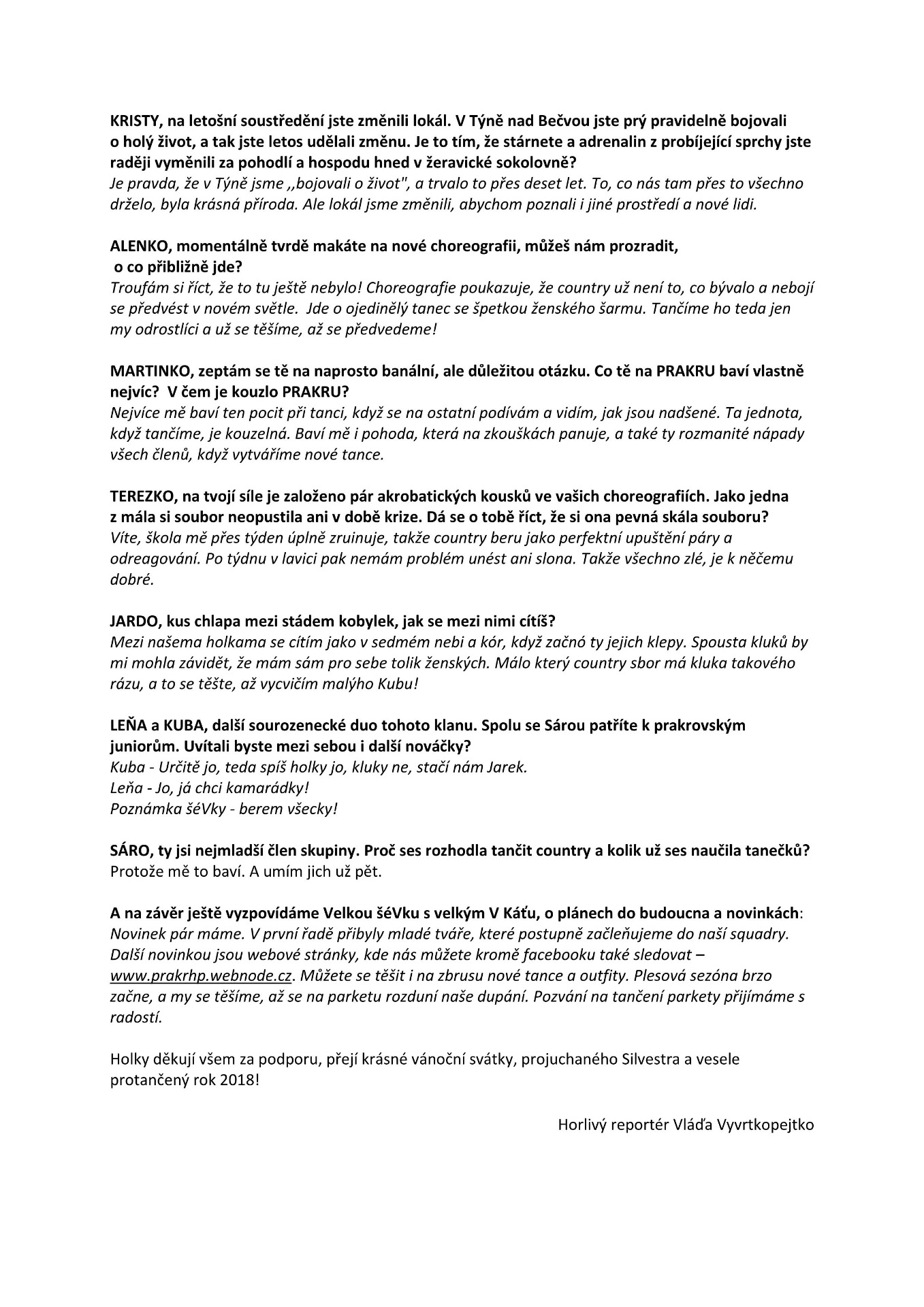 Článek ve zpravodaji / 2017